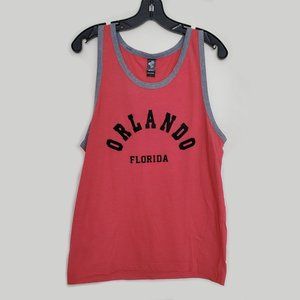 Vintage 1980s Orlando Florida Souvenir Tank Top Flocked Letters Size Large